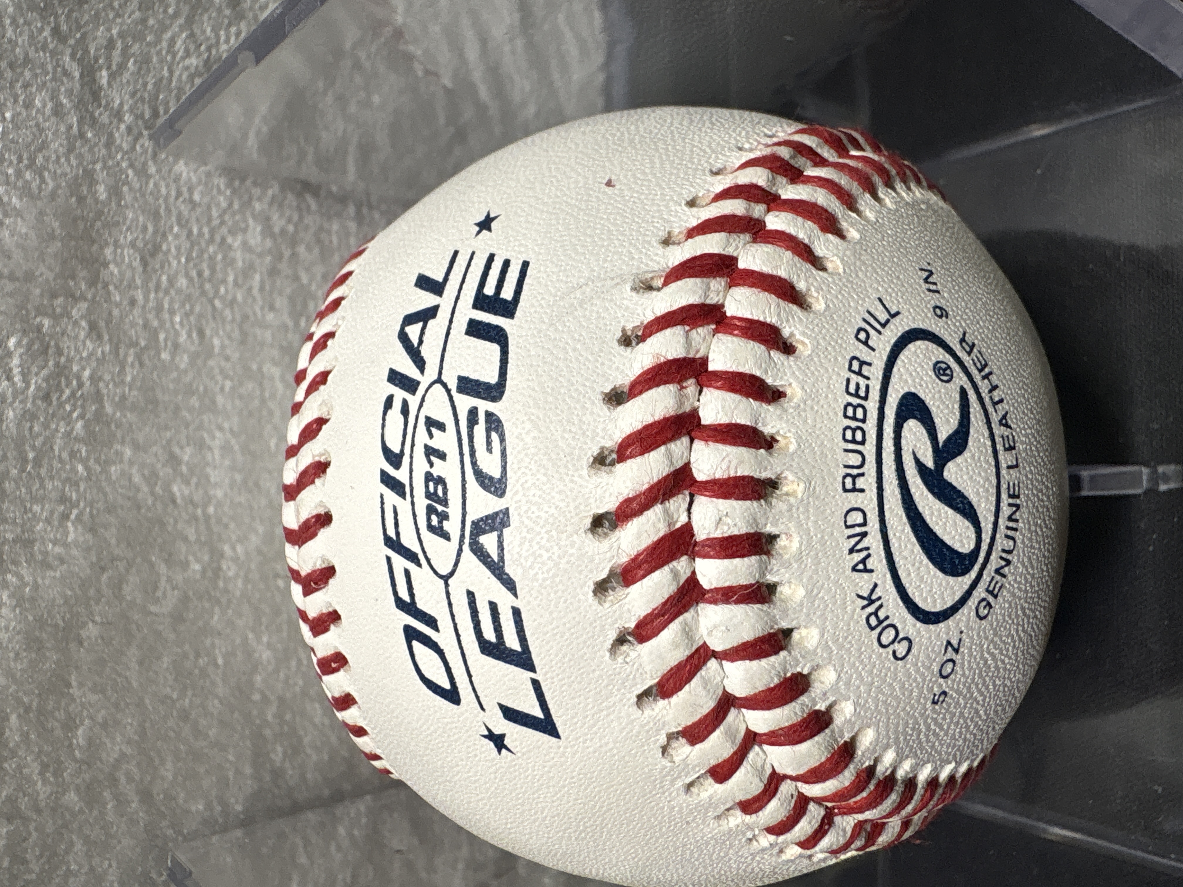 LOT 2026-979 — Balle de baseball Rawlings Official League RB11, en cuir véritable, 5 oz et 9… — photo 3