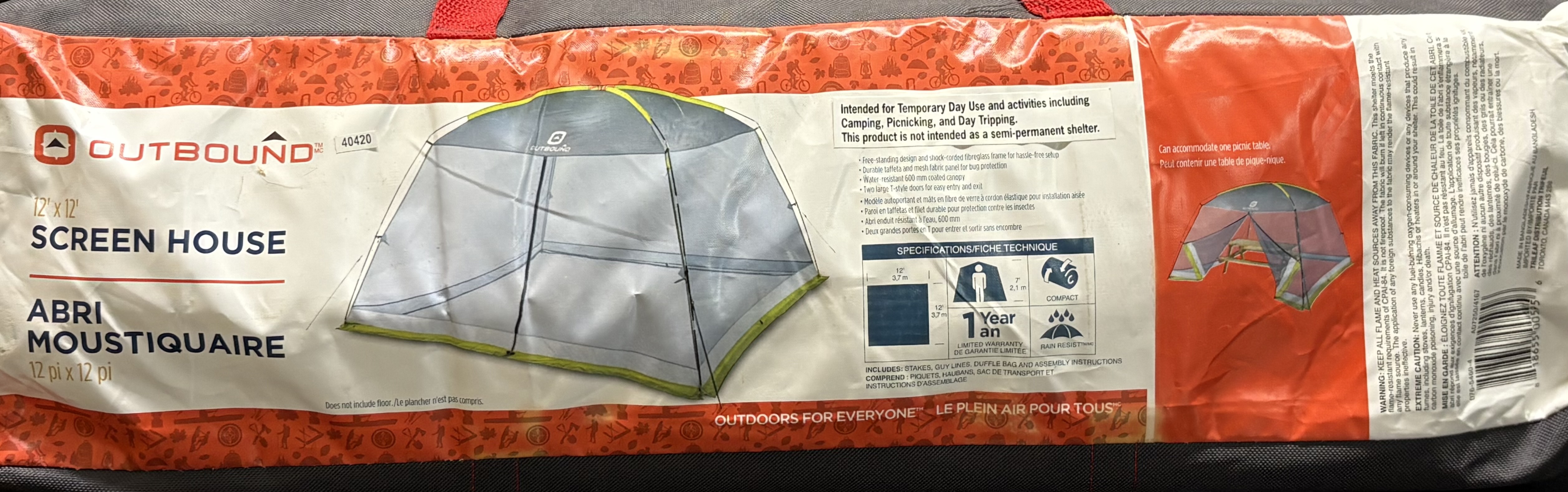 LOT 2026-134 — Abri moustiquaire Outbound Screen House pour camping, pique-nique et activités… — photo 1