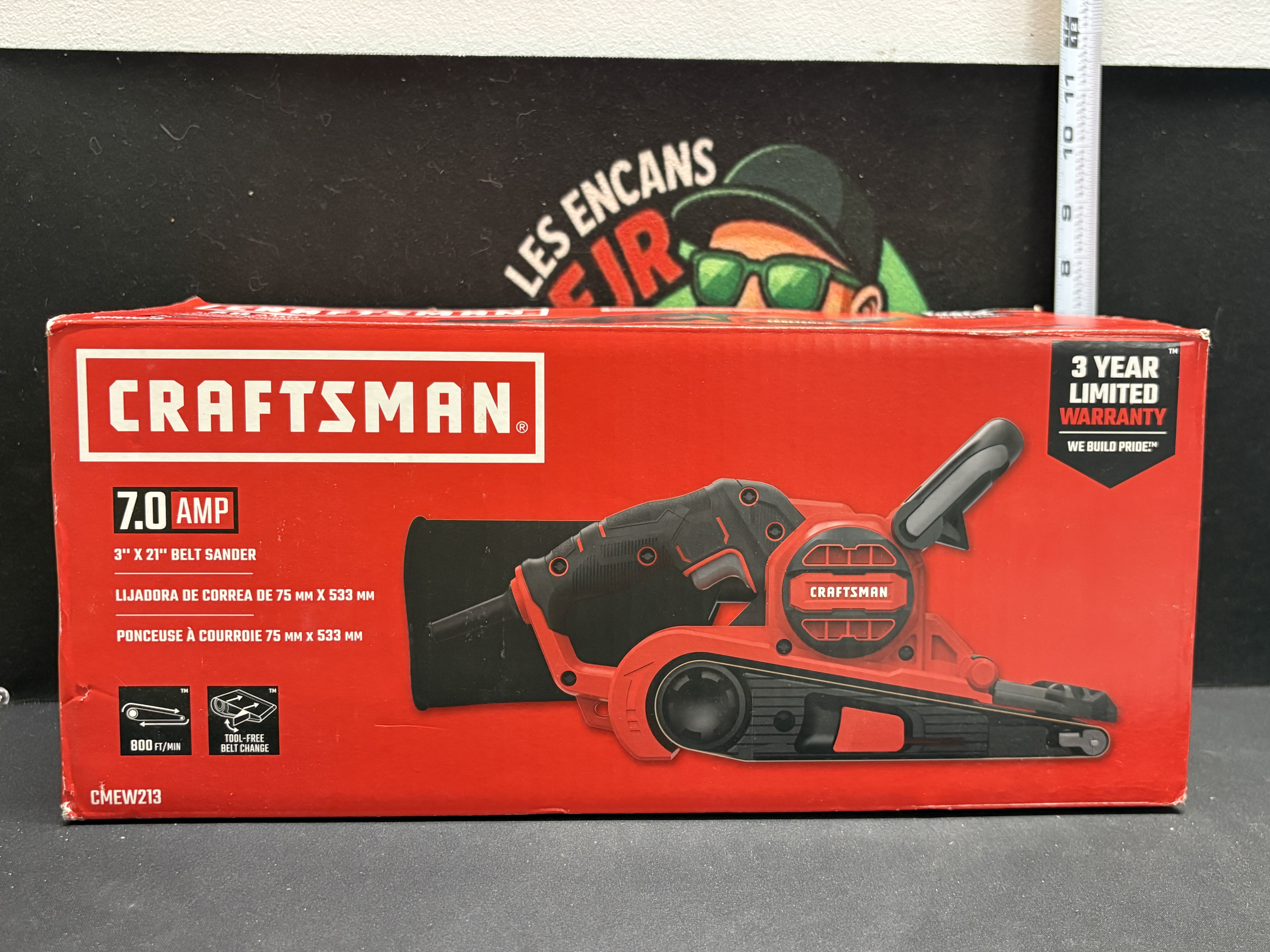 LOT 2026-135 — Ponceuse à courroie Craftsman 7,0 A, modèle CMEW213 — photo 1