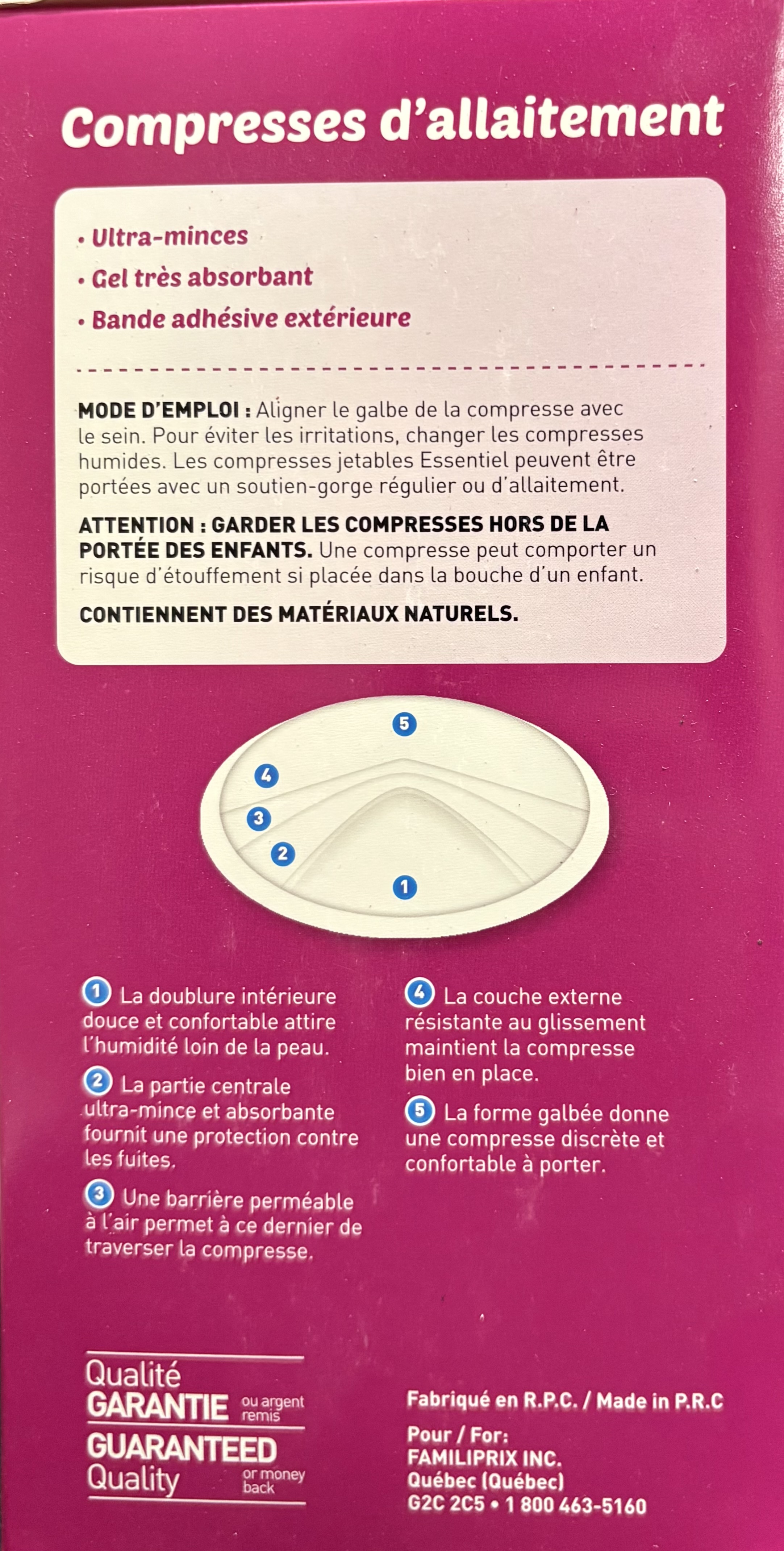 LOT 2026-151 — Boîte de 60 compresses d’allaitement Essentiel Bébé, conçues pour absorber les… — photo 2