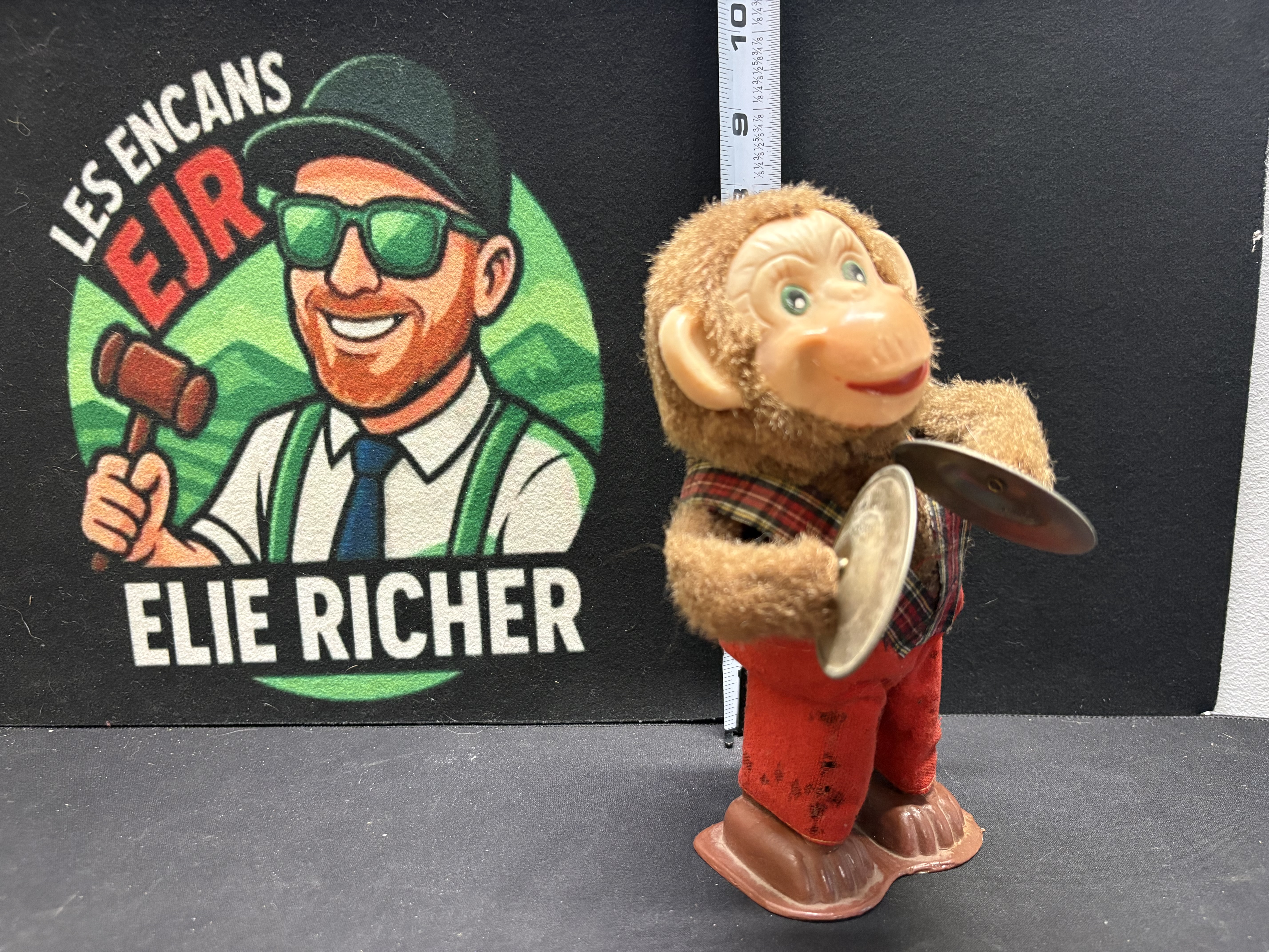 LOT 2026-183 — Singe mécanique vintage avec cymbales – jouet ancien — photo 2