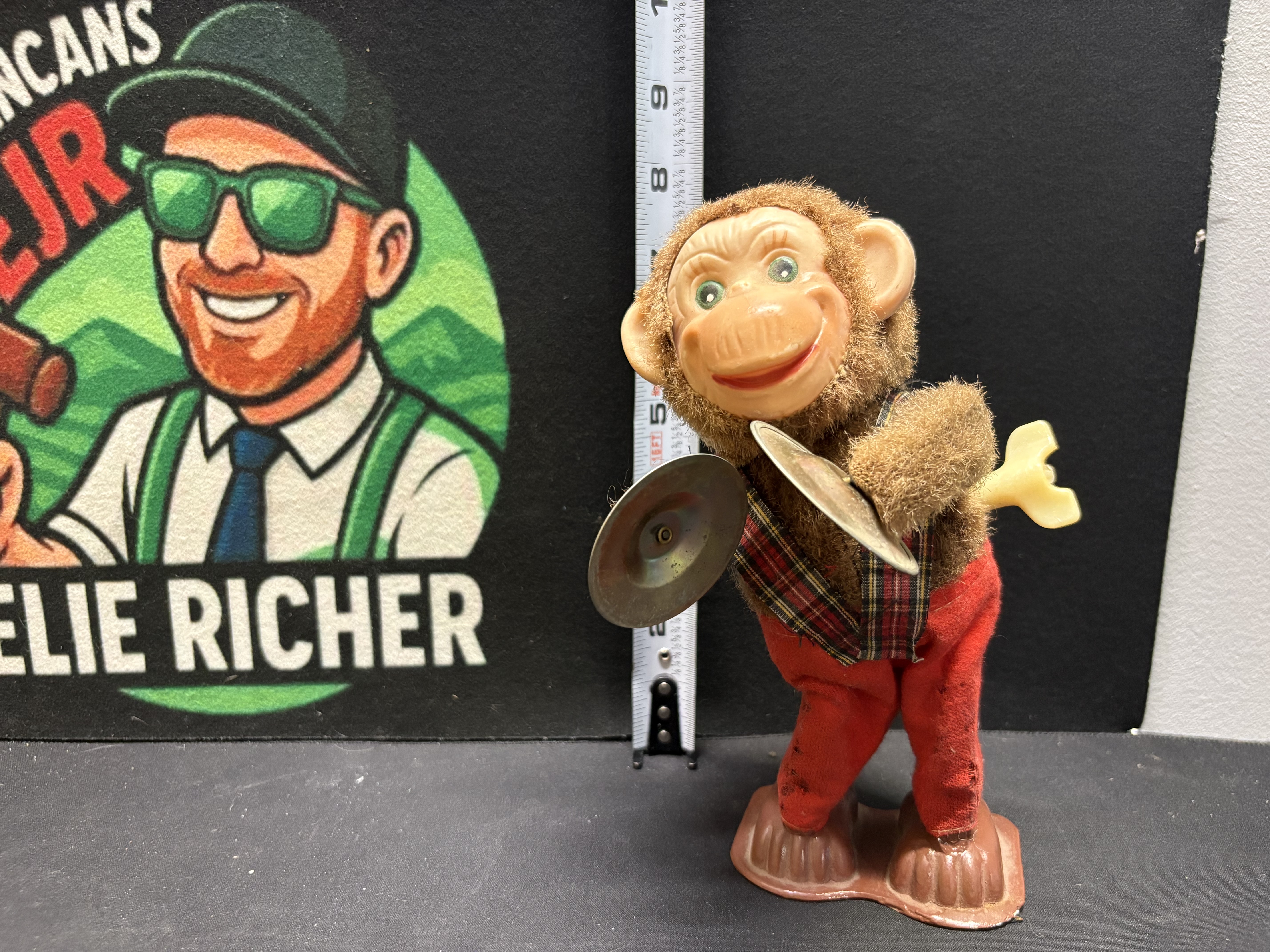LOT 2026-183 — Singe mécanique vintage avec cymbales – jouet ancien — photo 1