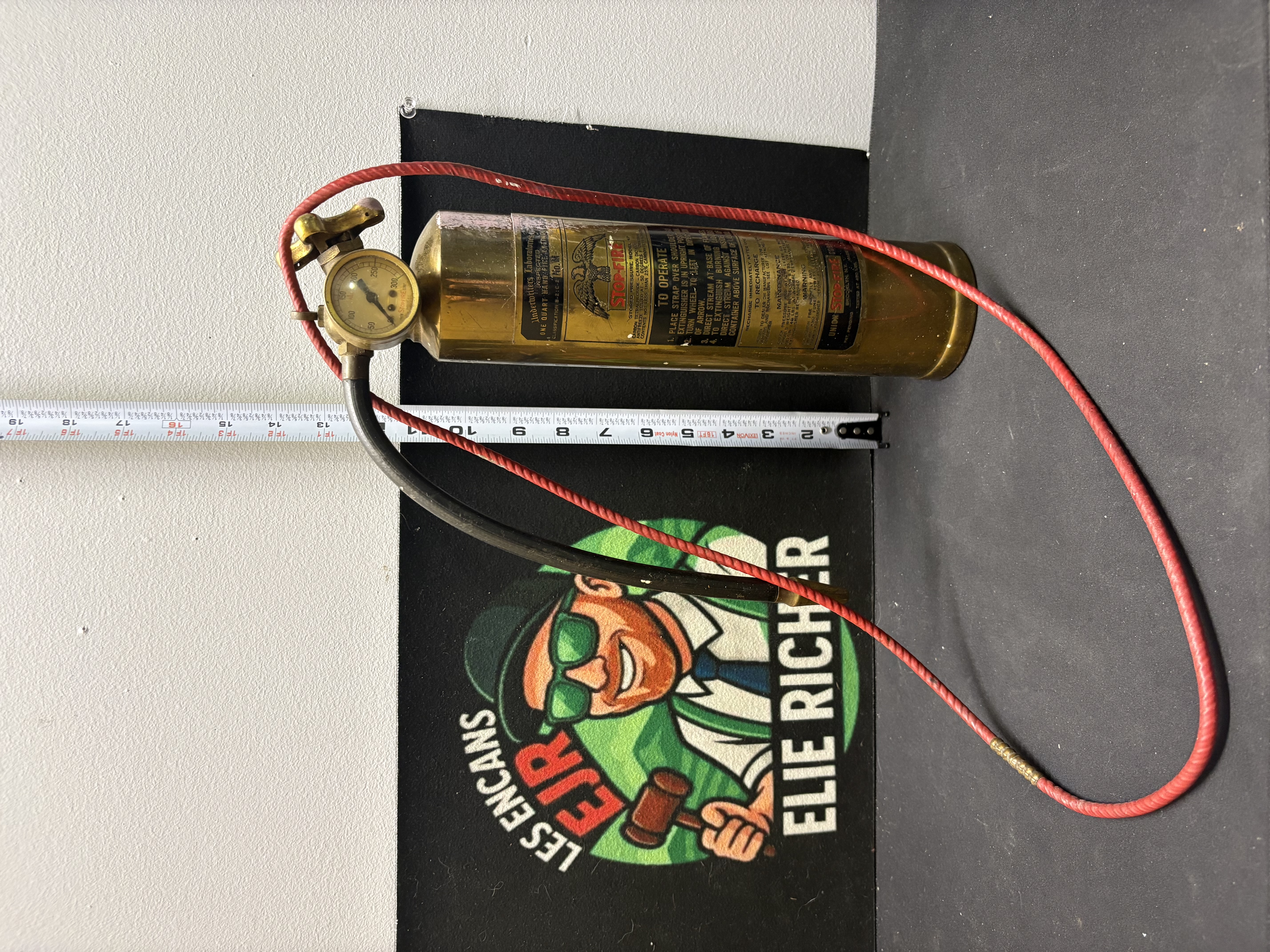 LOT 2026-184 — Extincteur ancien STOP-FIRE en laiton – modèle 4P — photo 1