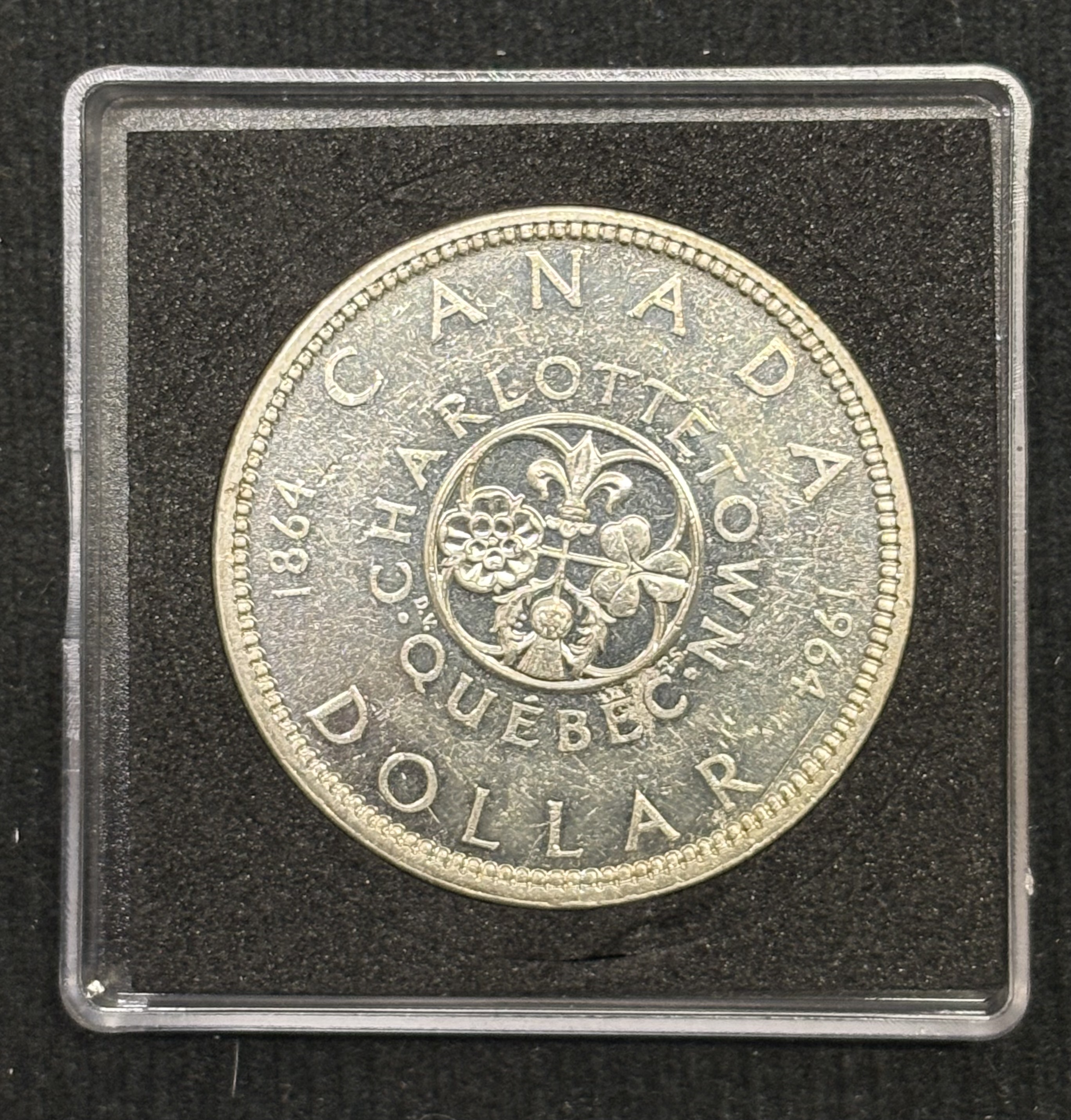 LOT 2026-020 — Dollar du Canada 1964 – Charlottetown / Québec – Argent 80 % — photo 1