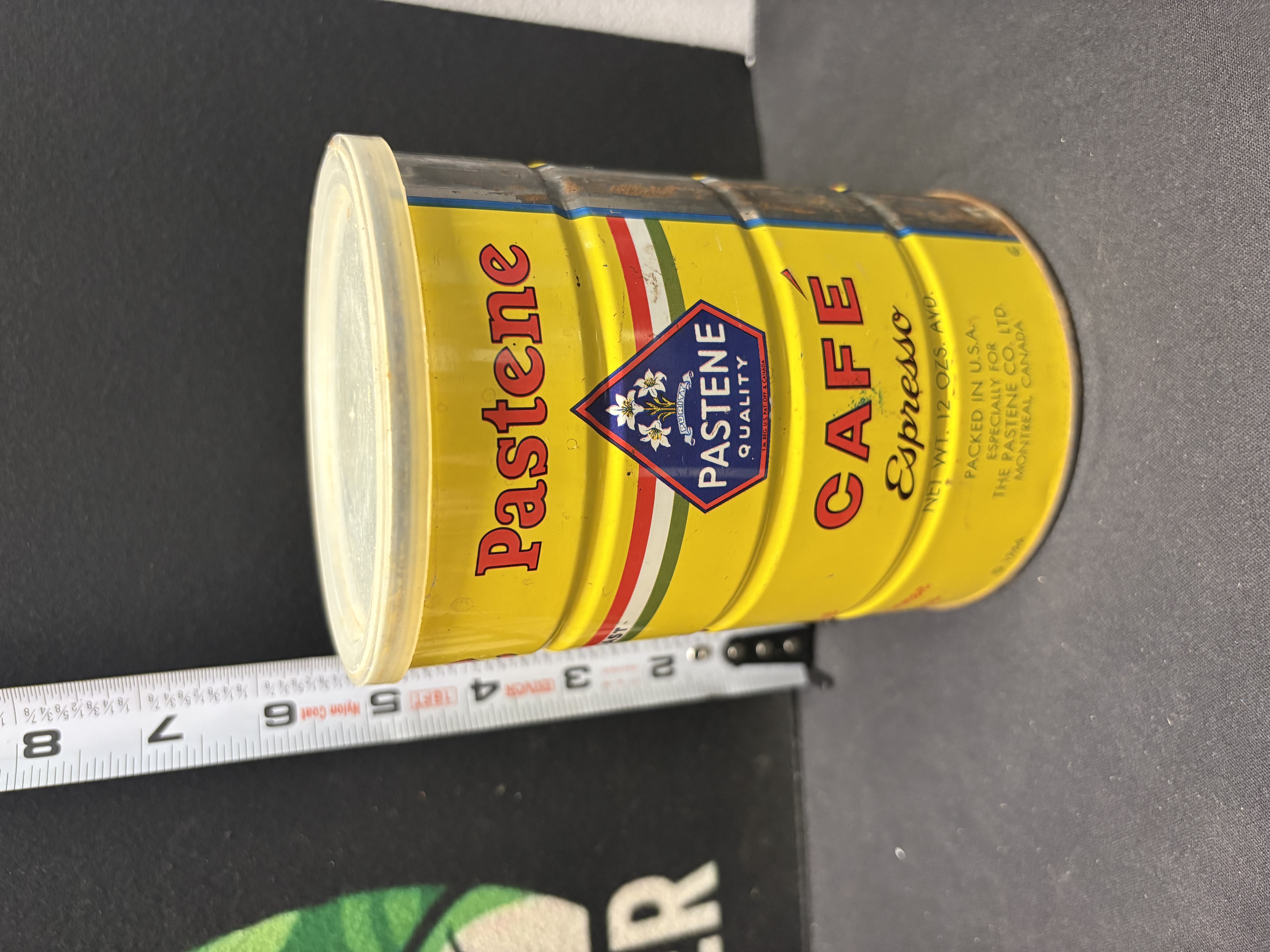 LOT 2026-255 — Ancienne boîte métallique de café espresso Pastene, encore pleine et scellée — photo 2