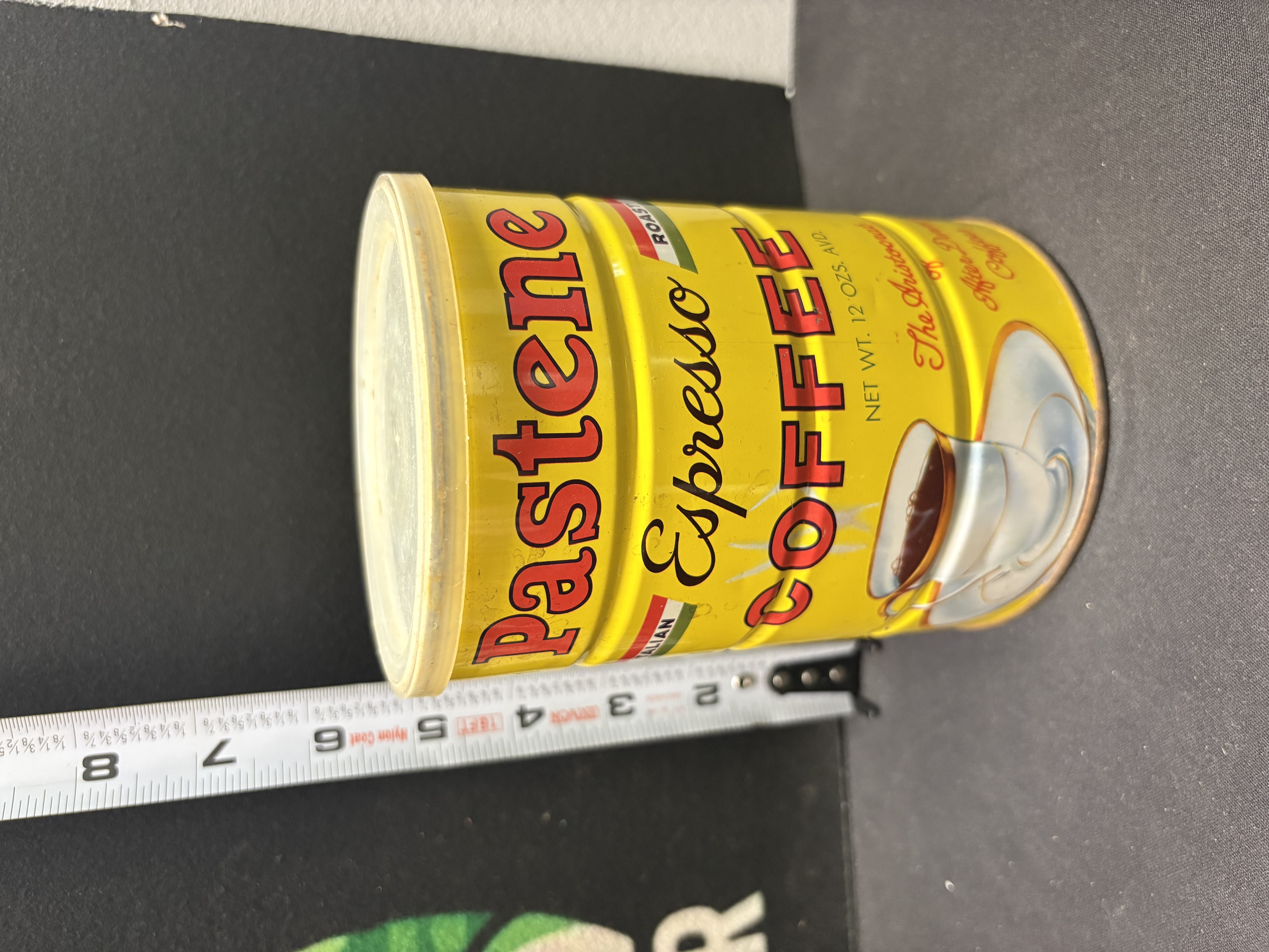 LOT 2026-255 — Ancienne boîte métallique de café espresso Pastene, encore pleine et scellée — photo 1