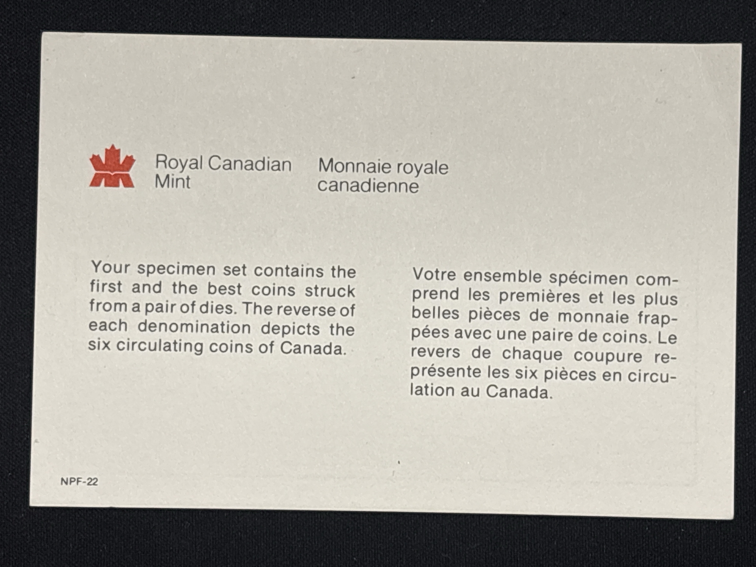 LOT 2026-306 — Ensemble spécimen canadien de 1983 – Monnaie royale canadienne — photo 4