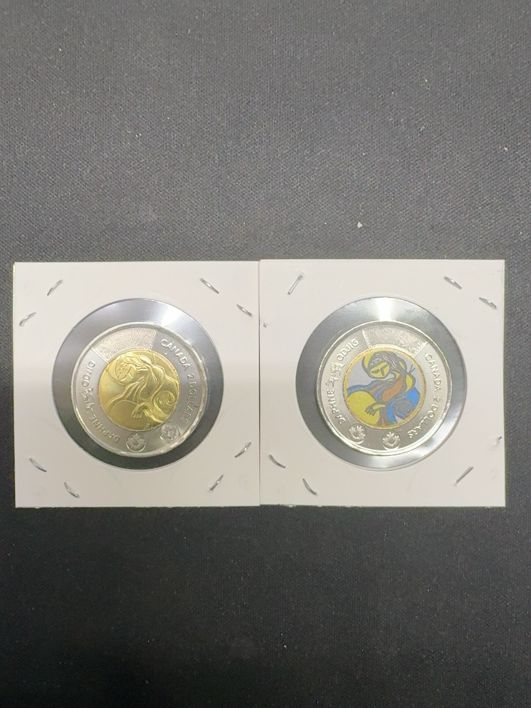 LOT 2026-343 — Lot de 2 pièces de 2 $ canadiennes 2025 – Daphne Odjig – Colorée et non… — photo 1