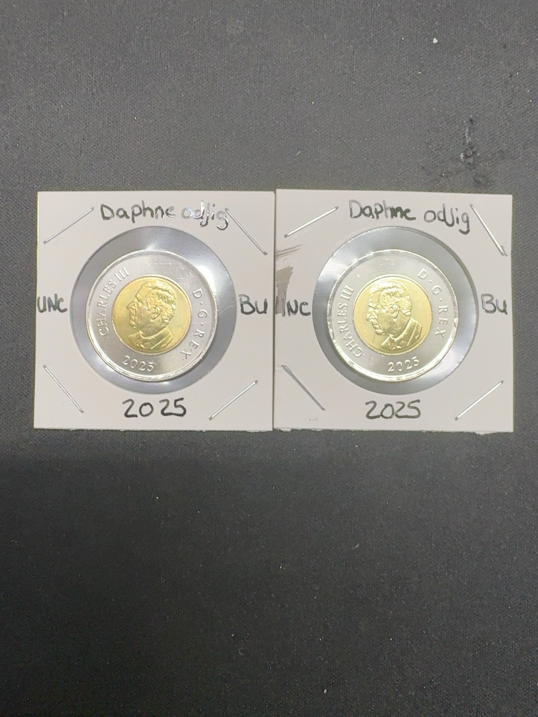 LOT 2026-343 — Lot de 2 pièces de 2 $ canadiennes 2025 – Daphne Odjig – Colorée et non… — photo 2