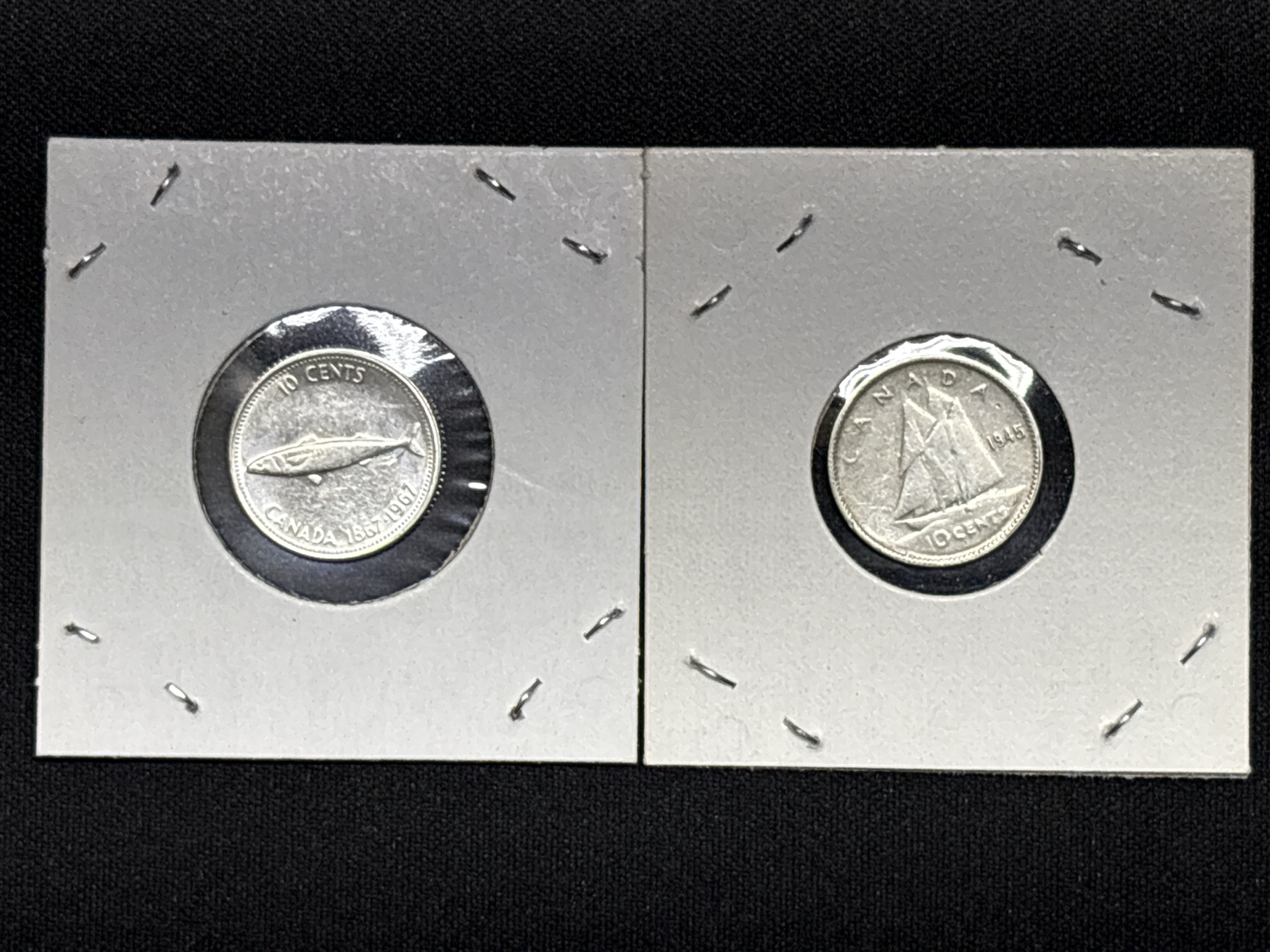 LOT 2026-351 — Lot de 2 pièces canadiennes de 10 cents en argent — photo 1