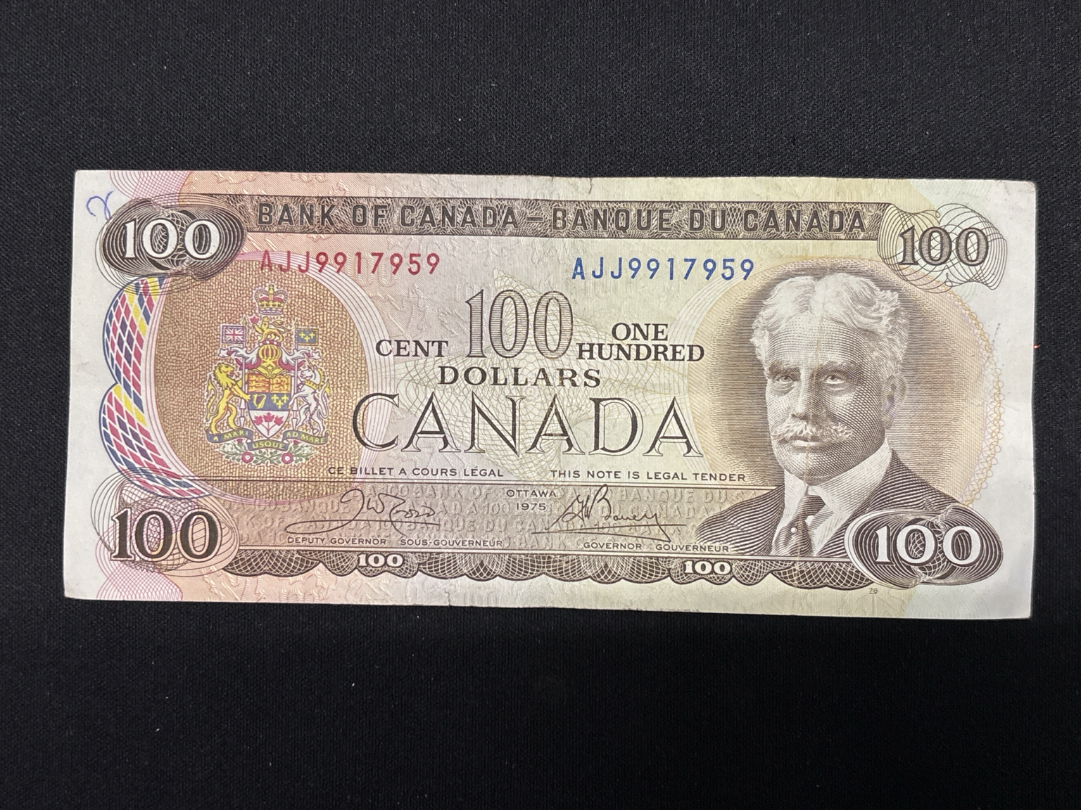 LOT 2026-353 — Billet canadien de 100 $ – Banque du Canada – 1975 — photo 1