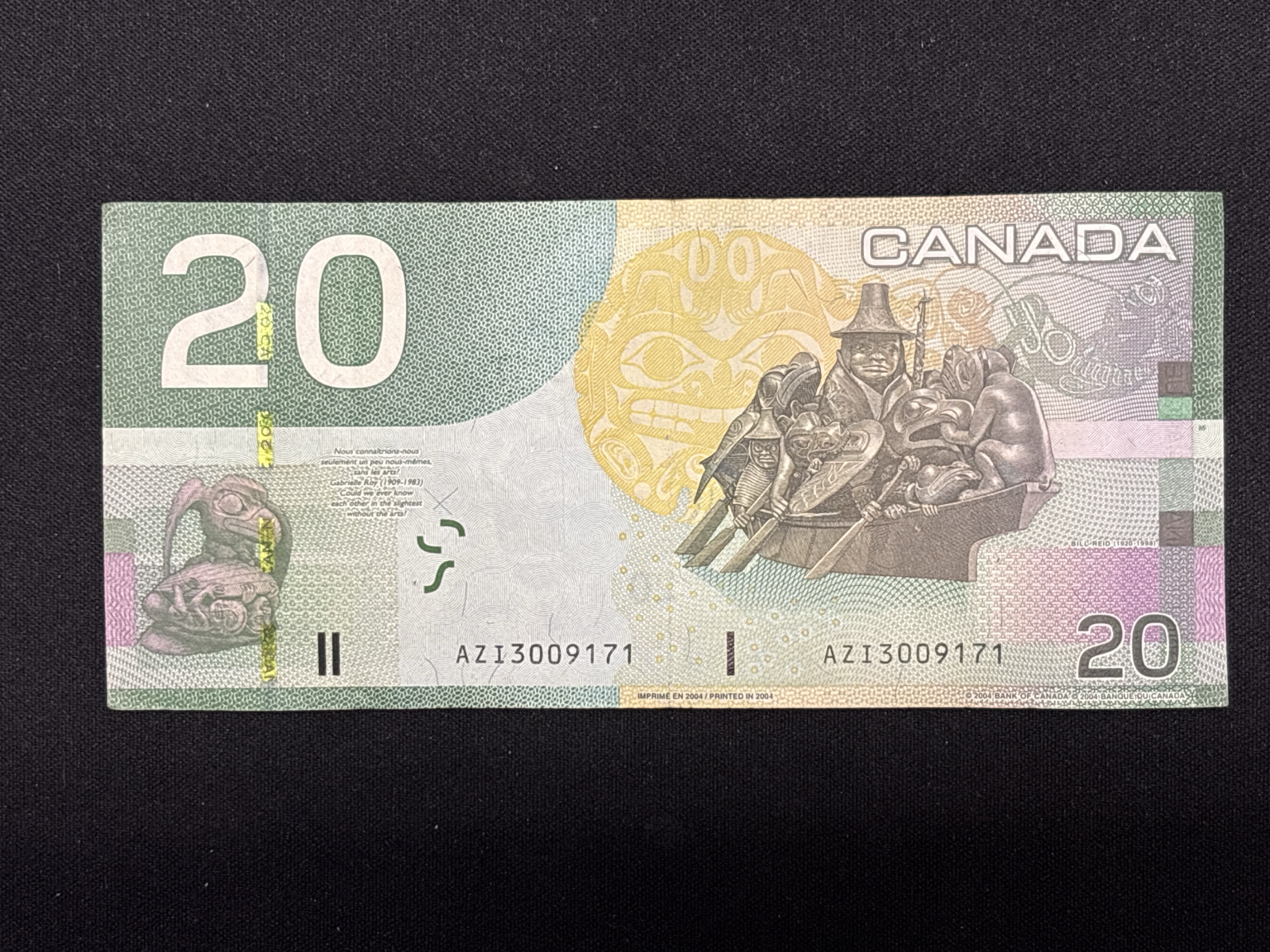 LOT 2026-354 — Billet canadien de 20 $ – Série 2004 – Banque du Canada — photo 2