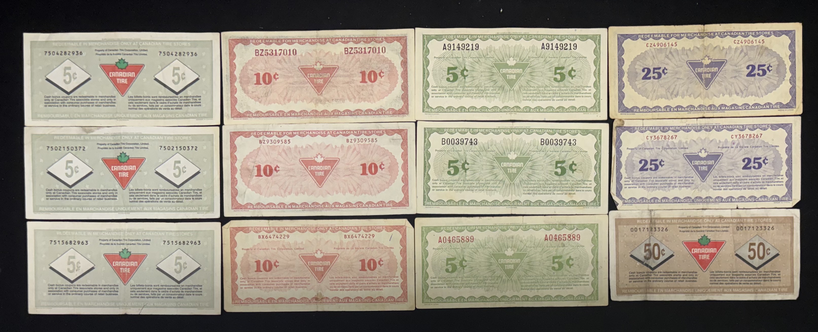 LOT 2026-385 — Lot de 12 billets anciens Canadian Tire – Cash Bonus / Billet-boni — photo 2