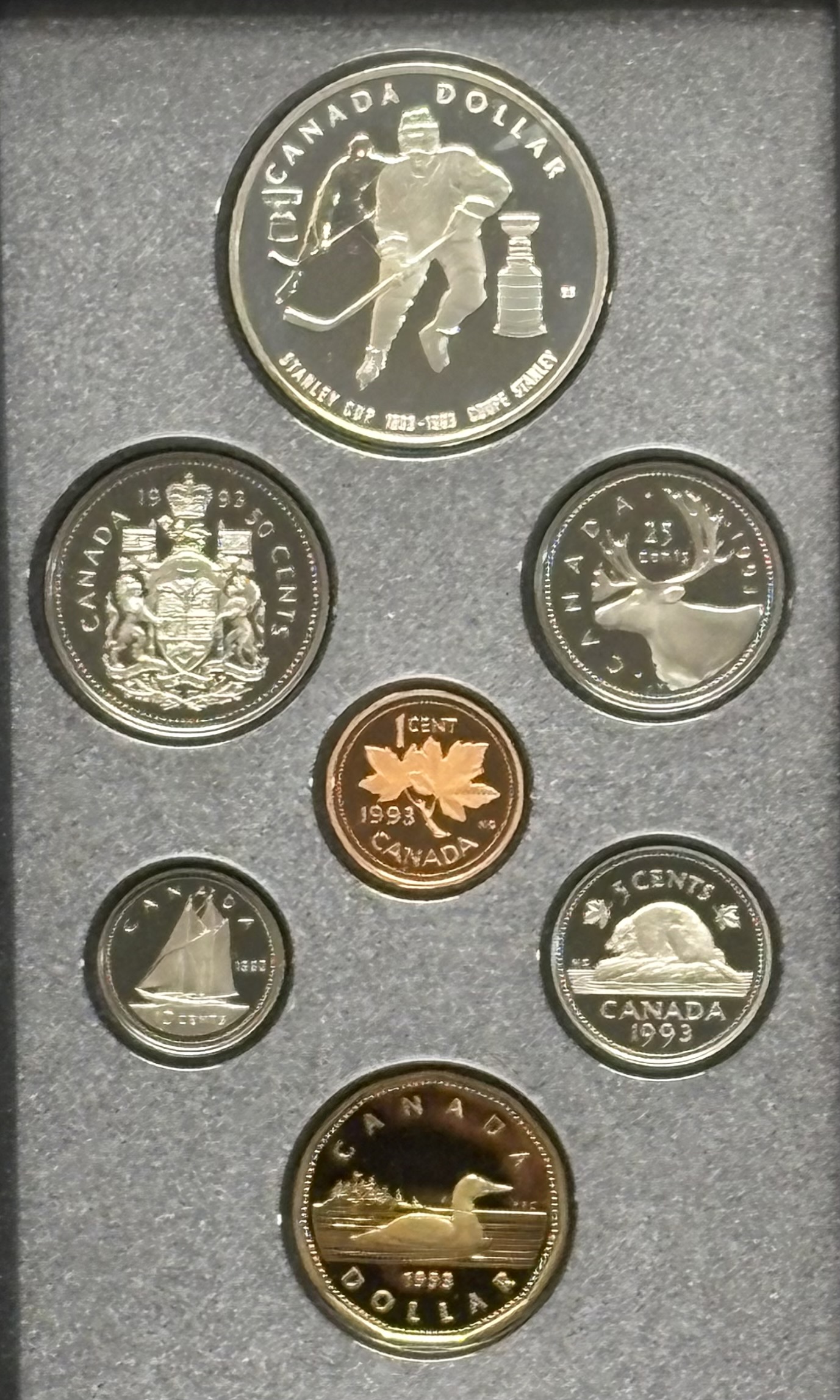 LOT 2026-041 — Ensemble épreuve numismatique Canada 1993 – 7 pièces – 100e anniversaire de la Coupe Stanl — photo 2