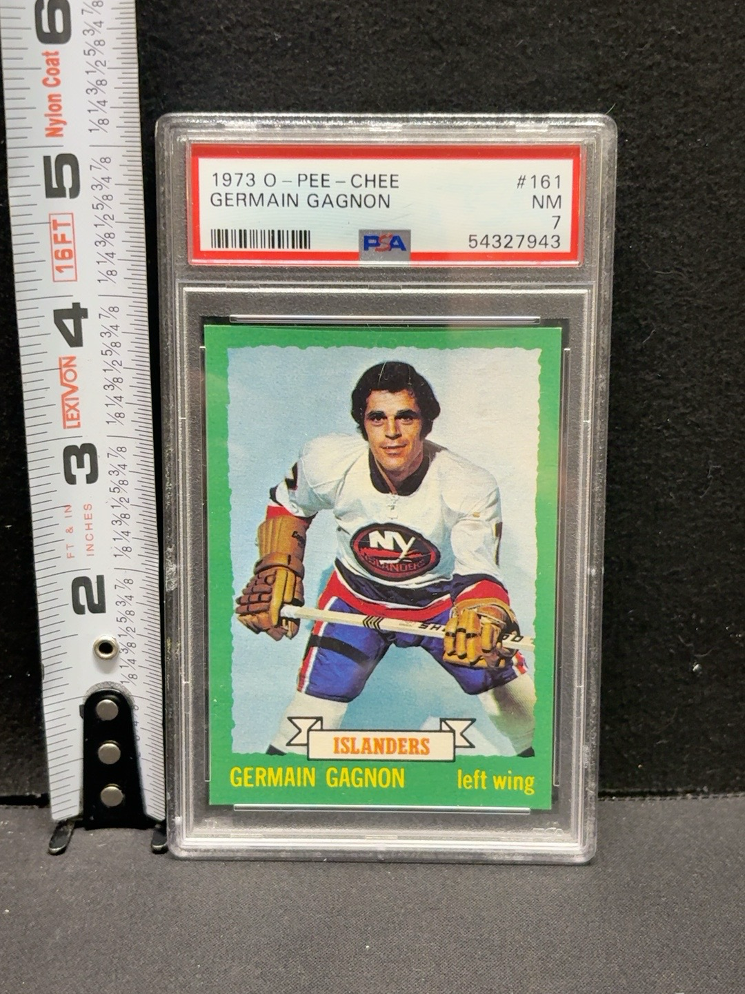 LOT 2026-472 — Carte de hockey vintage 1973-74 O-Pee-Chee #161 – Germain Gagnon, des New York… — photo 1