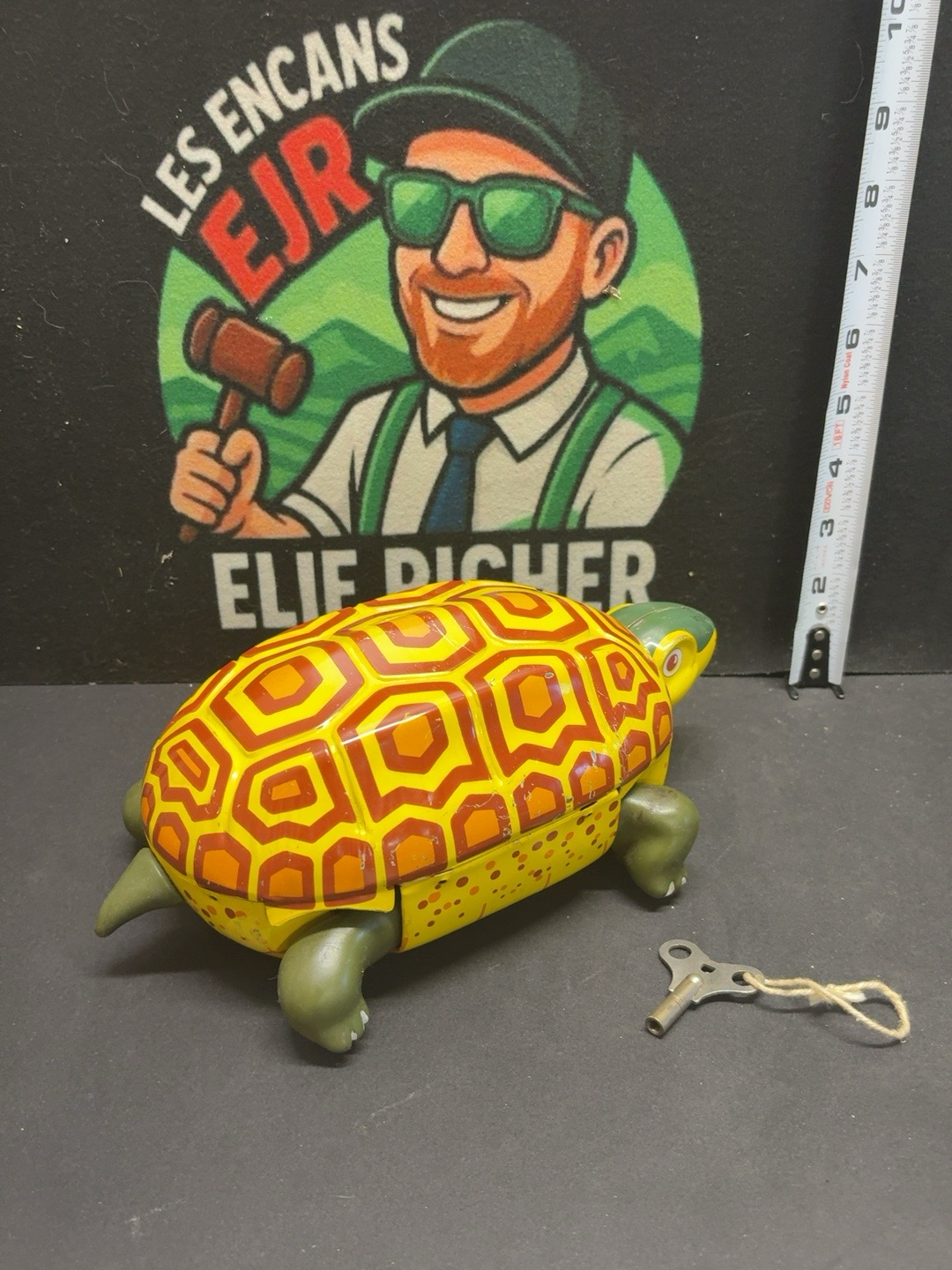 LOT 2026-522 — Tortue mécanique vintage en métal lithographié, fabriquée au Japon par Alps — photo 2