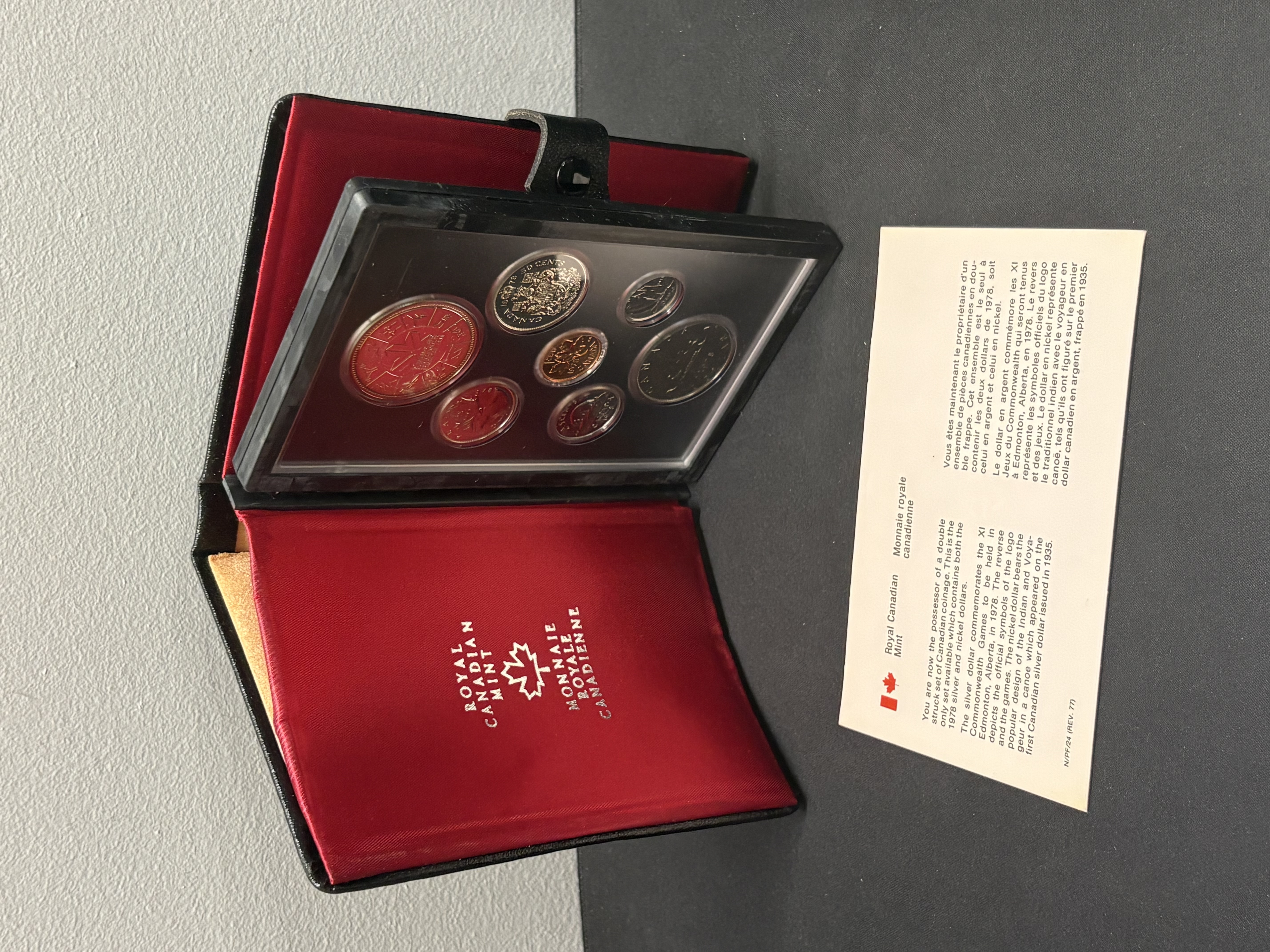 LOT 2026-055 — Ensemble épreuve numismatique Canada 1978 – 7 pièces – Jeux du Commonwealth – Dollar en ar — photo 1