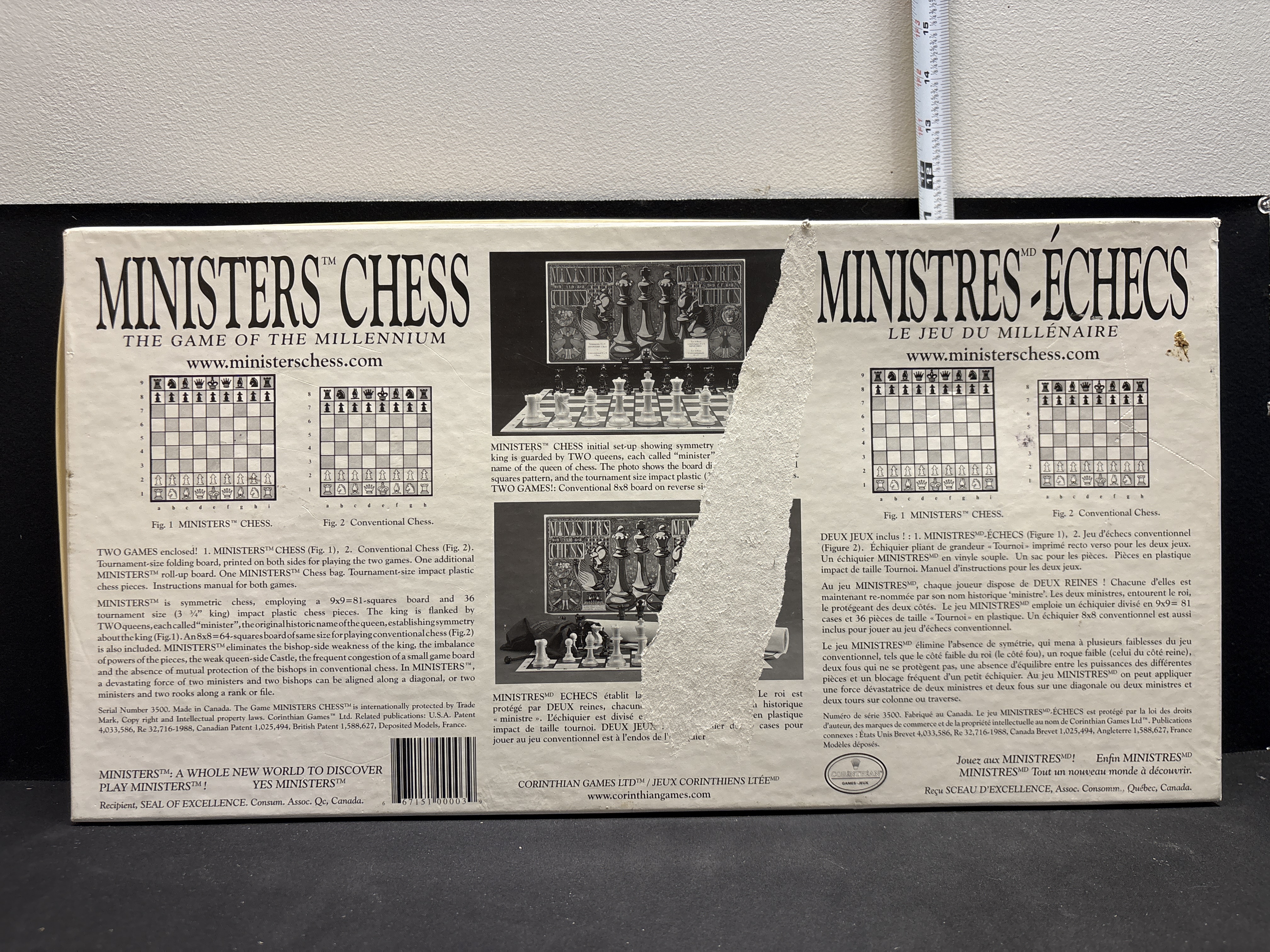 LOT 2026-568 — Jeu bilingue **Ministers Chess / Ministers-Échecs**, par **Corinthian Games… — photo 2