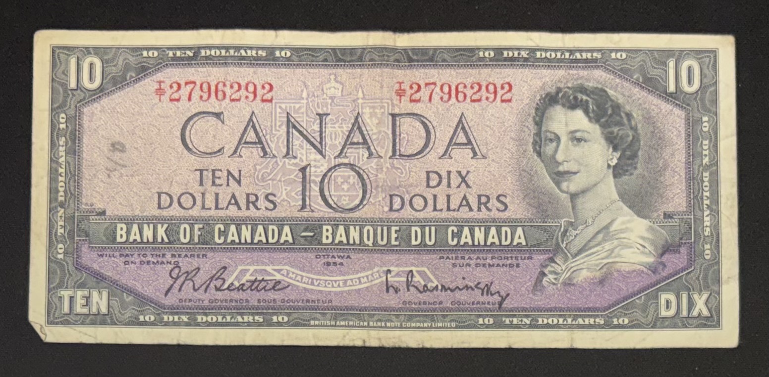 LOT 2026-064 — Billet de 10 $ Canada 1954 – Reine Elizabeth II – Banque du Canada — photo 1