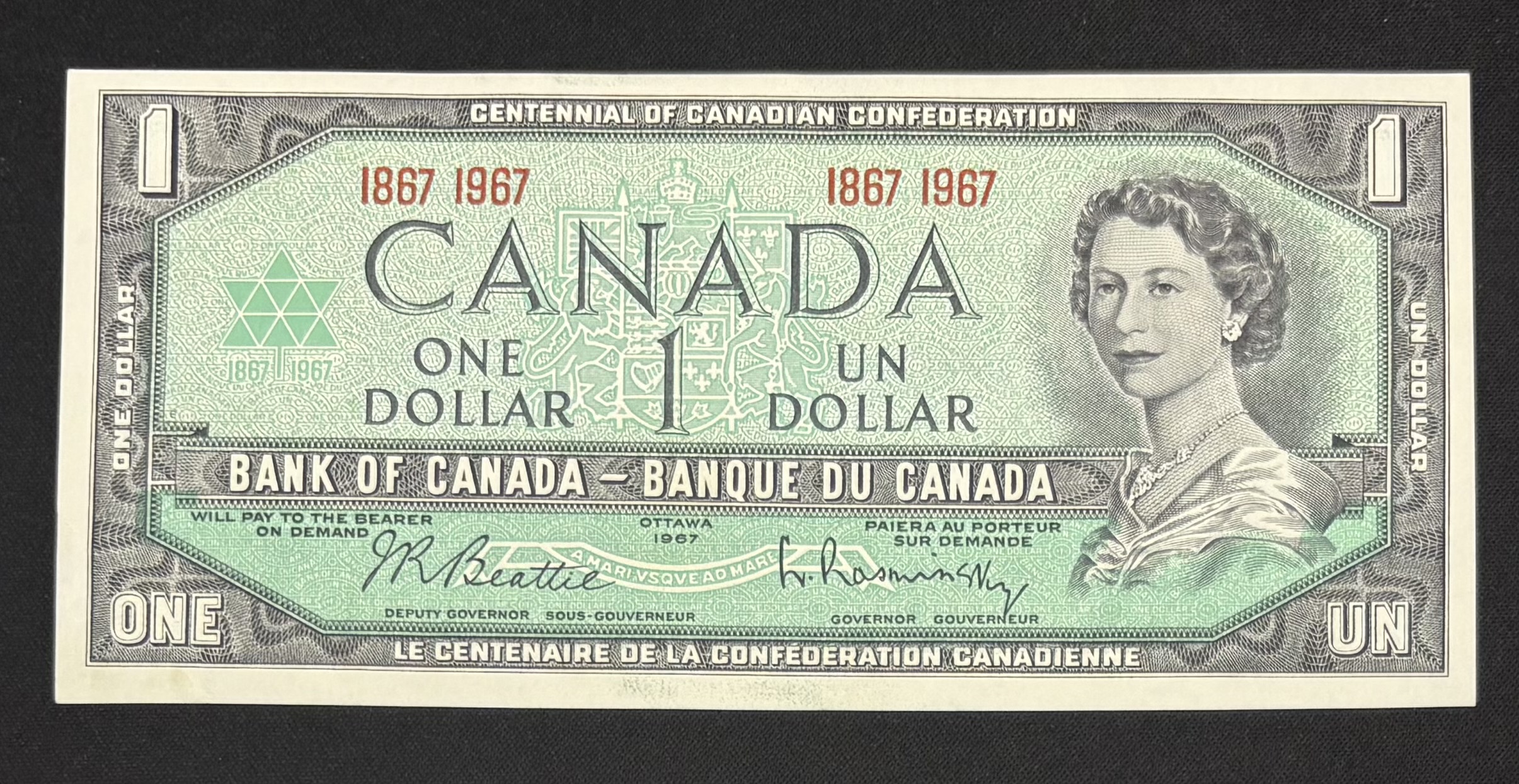LOT 2026-065 — Billet de 1 $ Canada 1967 – Centenaire de la Confédération – UNC / BU — photo 2
