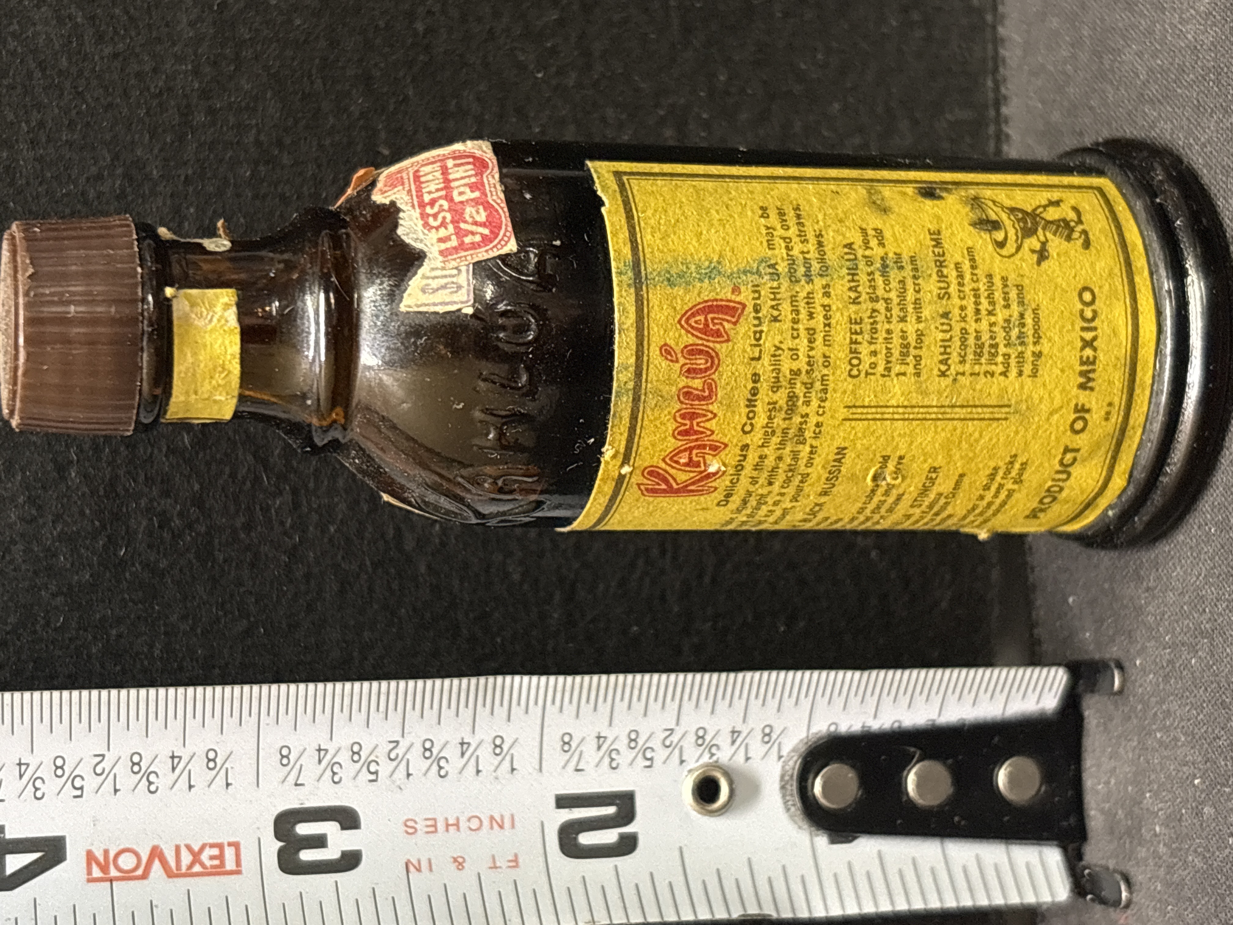 LOT 2026-657 — Bouteille de liqueur au café Kahlúa, produit du Mexique, format indiqué de ½… — photo 2