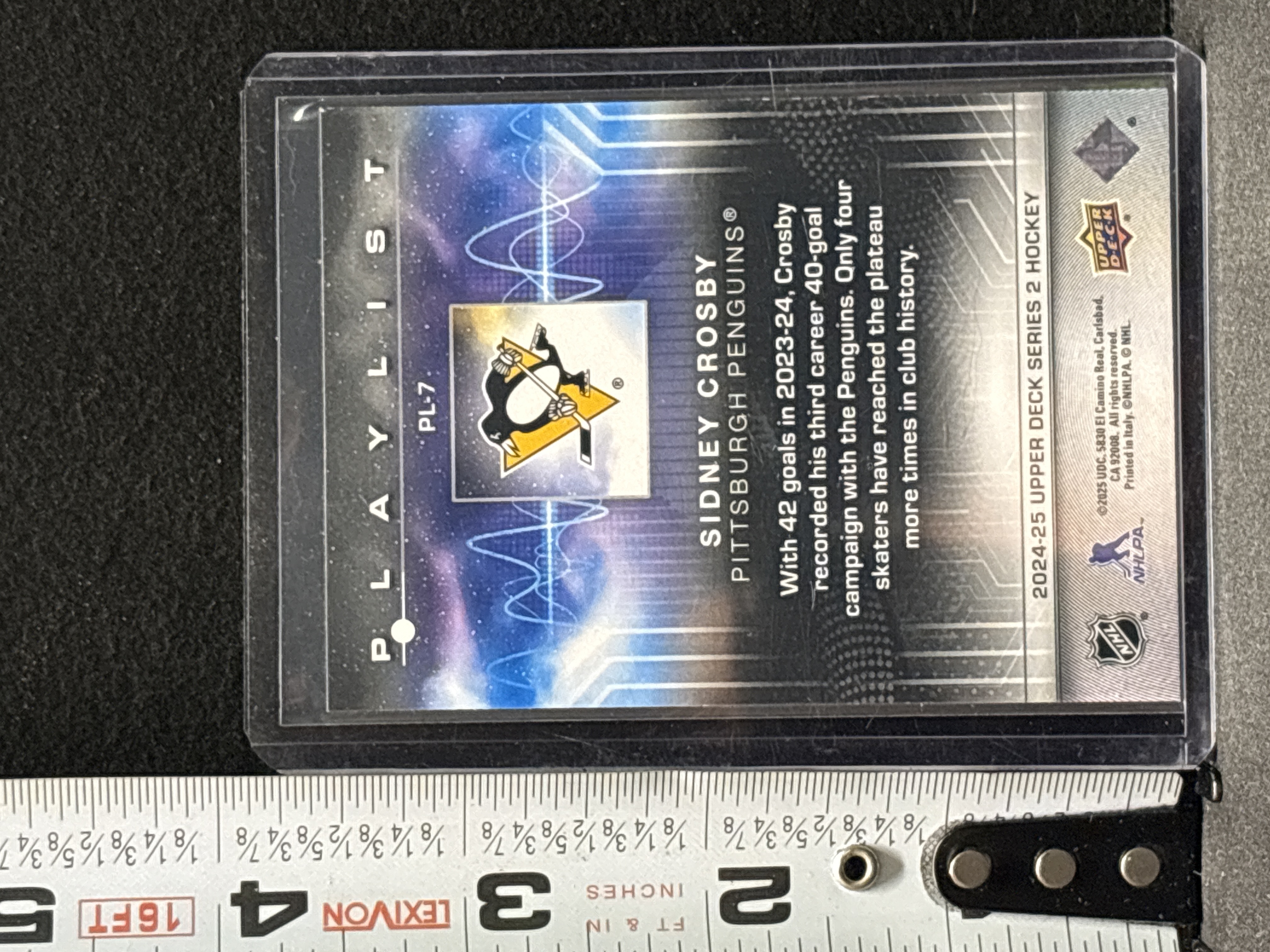 LOT 2026-670 — Carte de hockey Upper Deck Playlist PL-7 de Sidney Crosby, des Penguins de… — photo 2