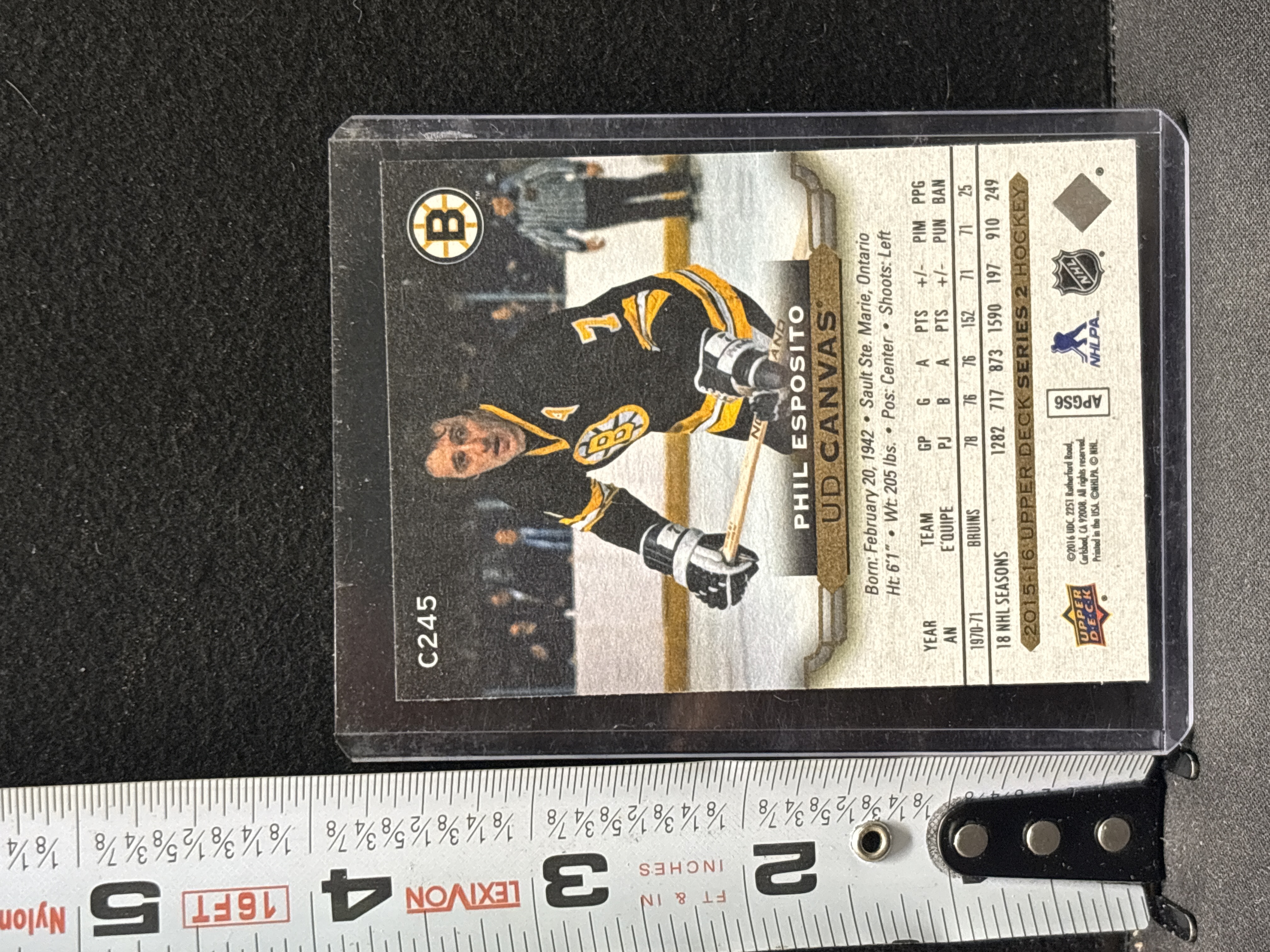 LOT 2026-671 — Carte de hockey Upper Deck 2015-16 Series 2, modèle C245, de Phil Esposito… — photo 2
