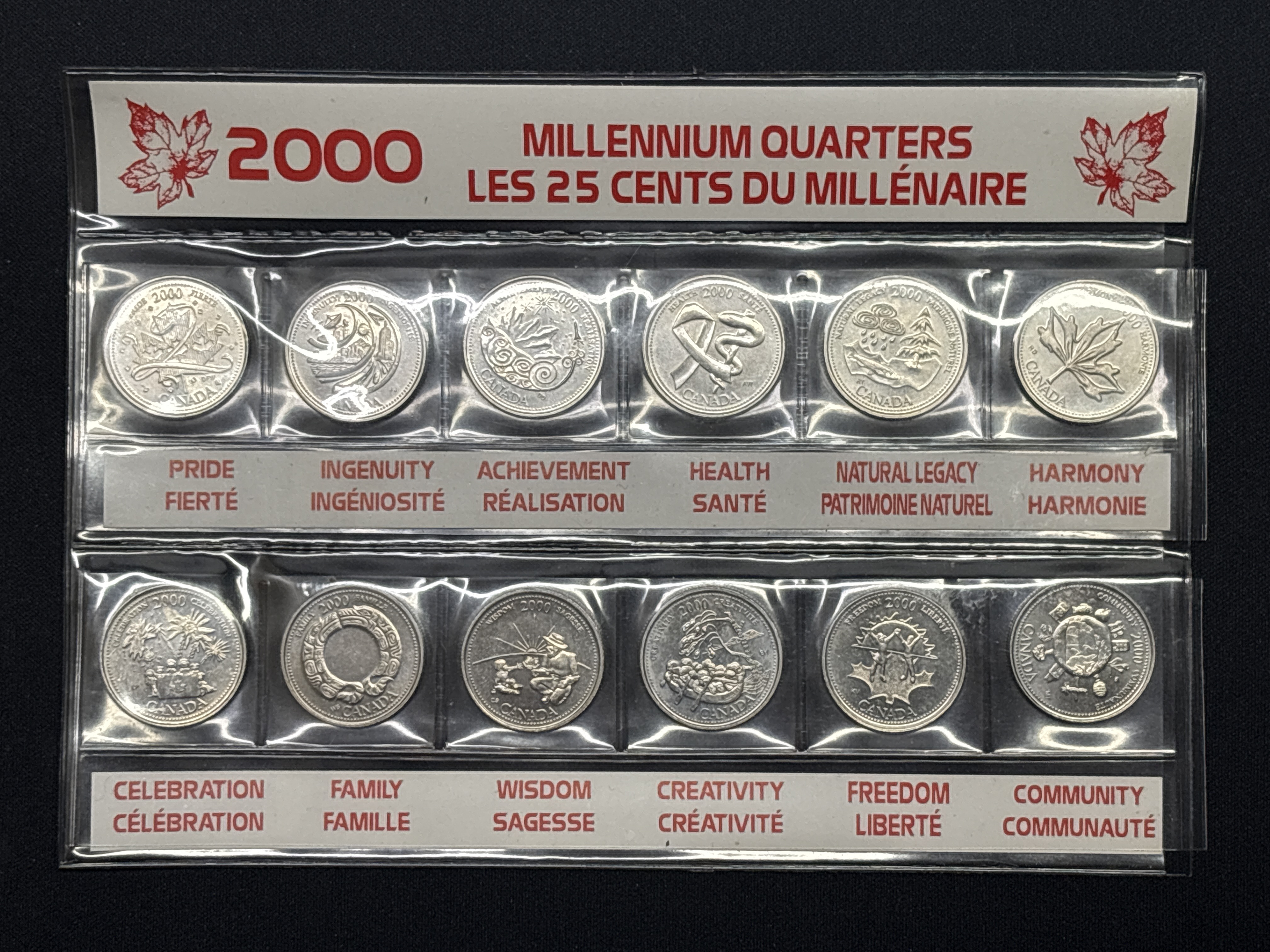 LOT 2026-701 — Ensemble commémoratif canadien « Millennium Quarters – Les 25 cents du… — photo 1