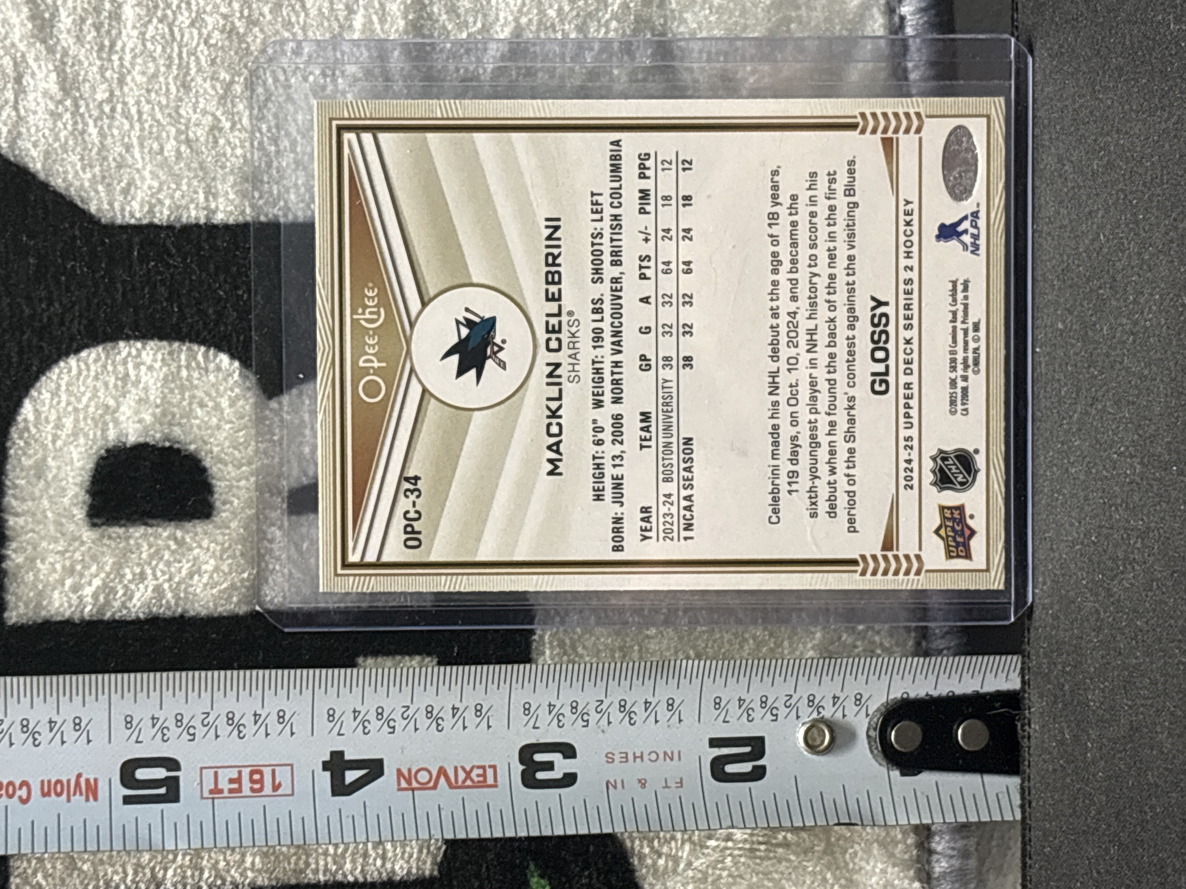 LOT 2026-798 — Carte de hockey O-Pee-Chee Upper Deck 2024-25, série 2, version Glossy, numéro… — photo 2