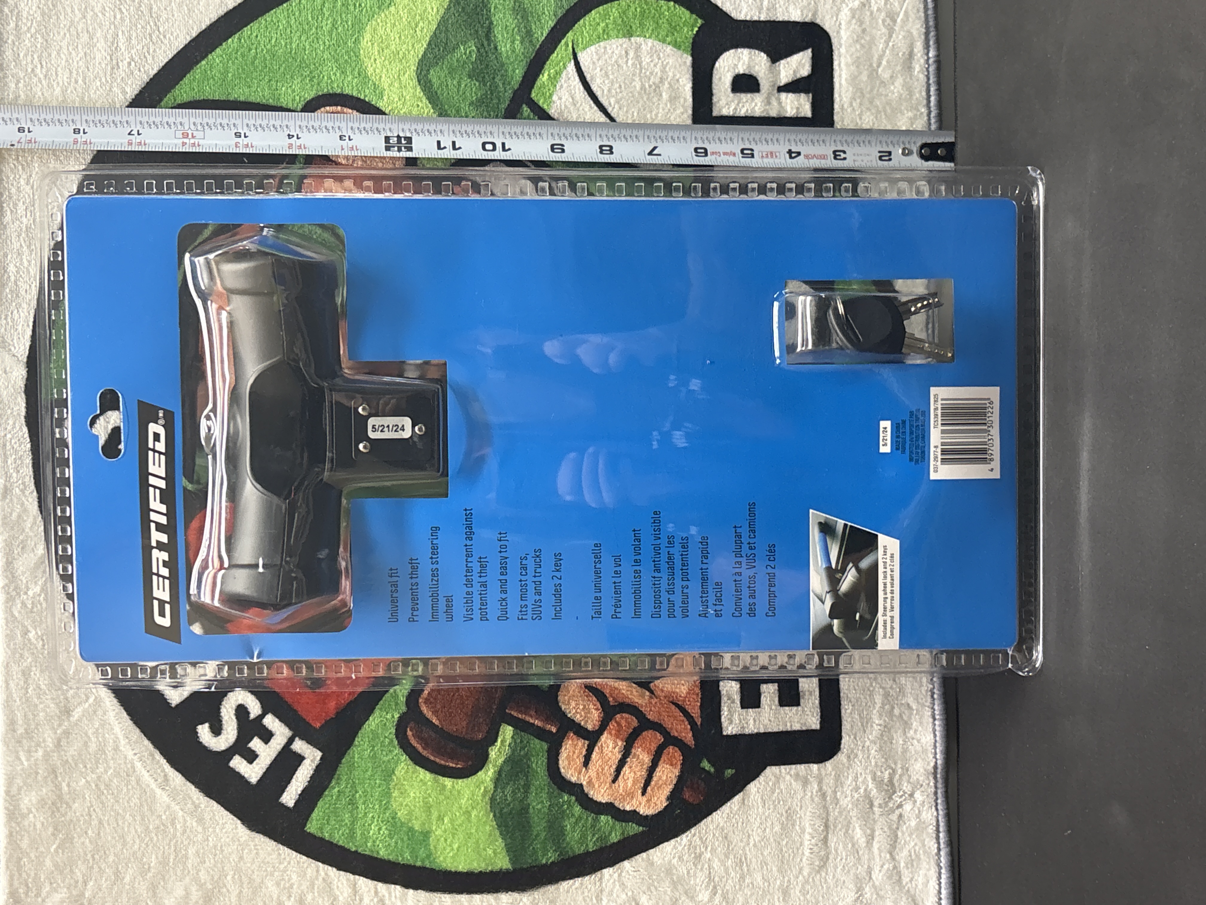 LOT 2026-807 — Verrou de volant universel en T de marque Certified, présenté dans son… — photo 2