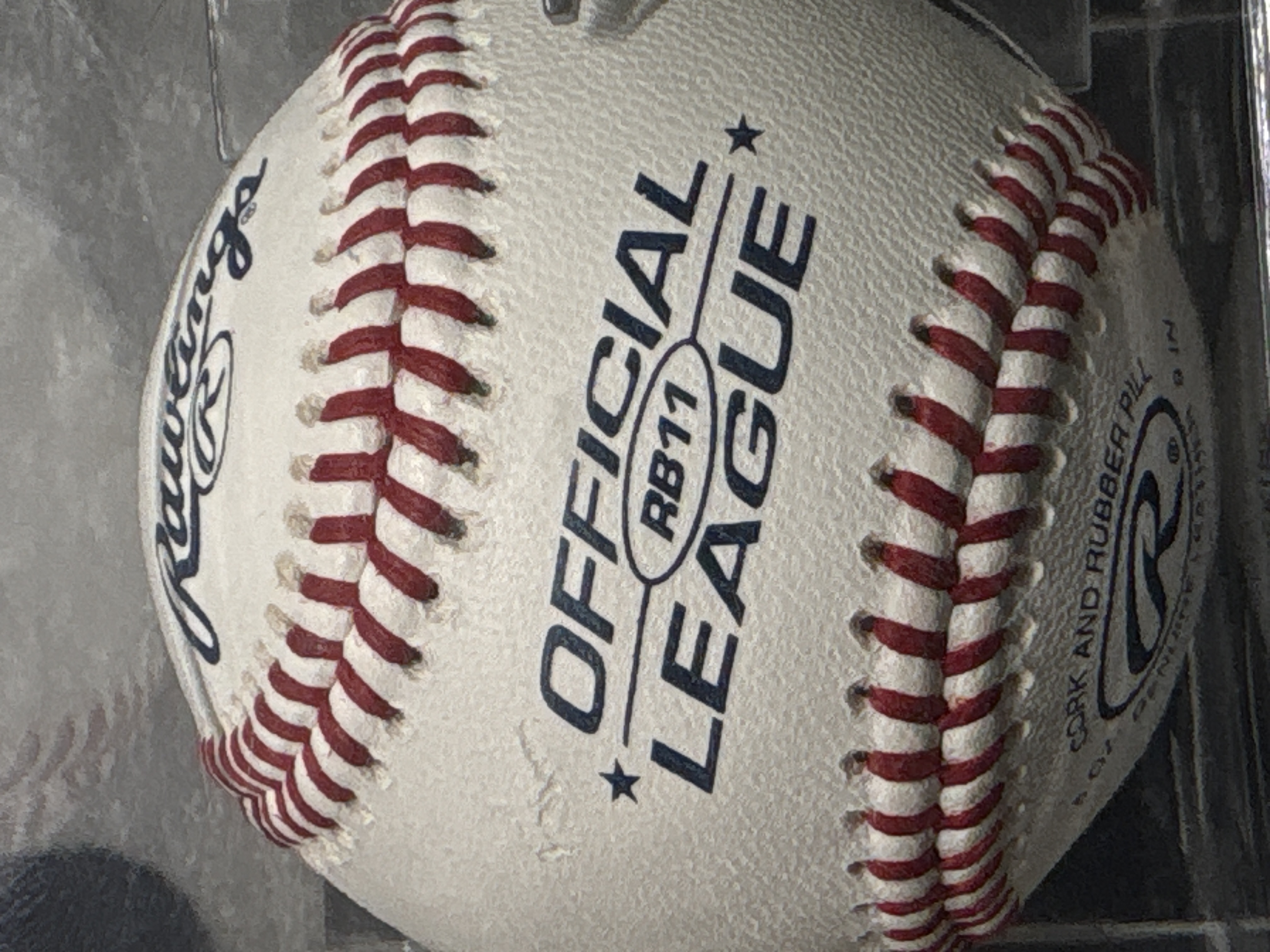 LOT 2026-893 — Balle de baseball Rawlings Official League RB11, en cuir véritable, 5 oz et 9… — photo 2