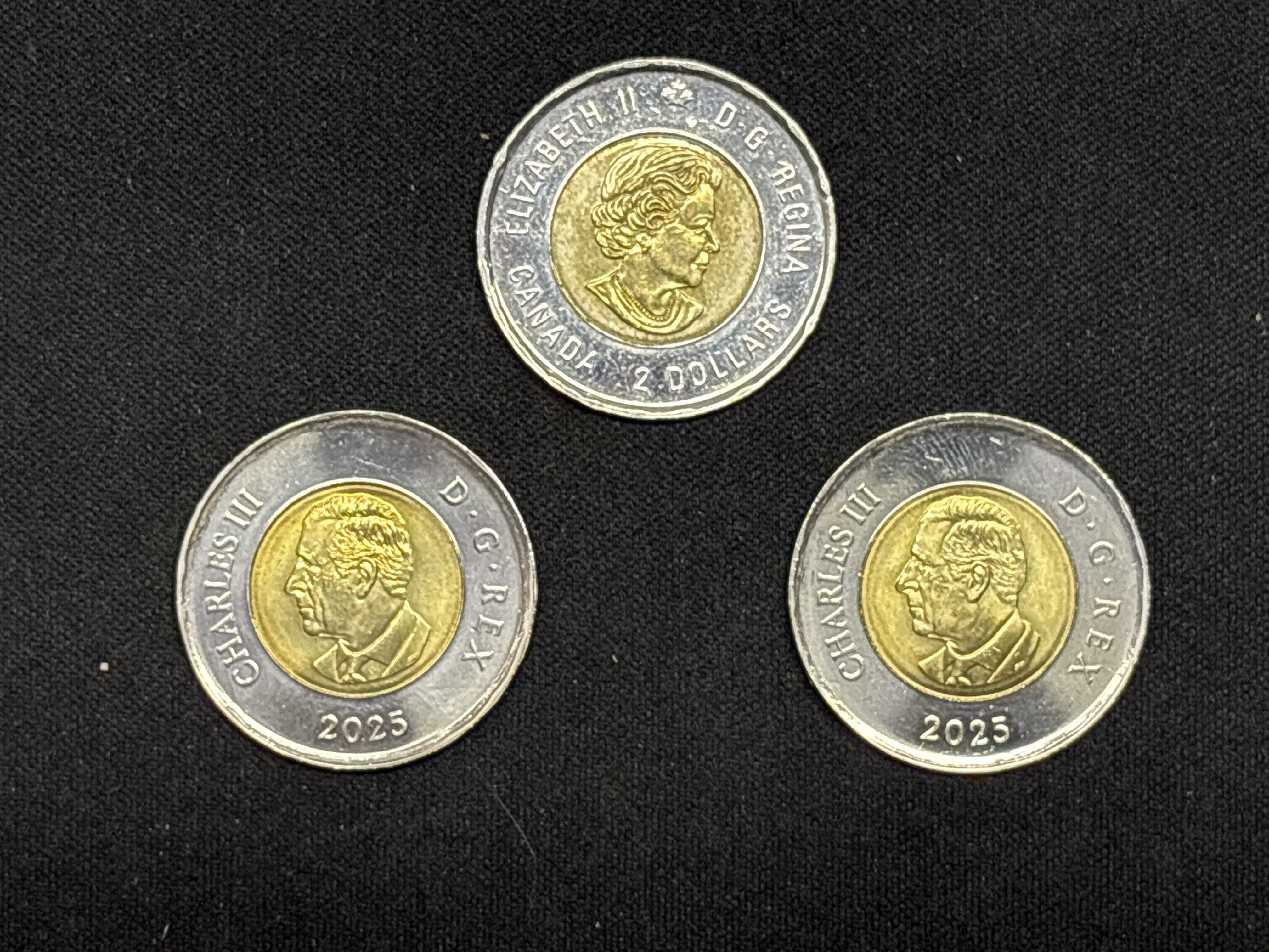 LOT 2026-909 — Lot de 3 pièces de 2 dollars canadiennes bimétalliques, présentant des motifs… — photo 3