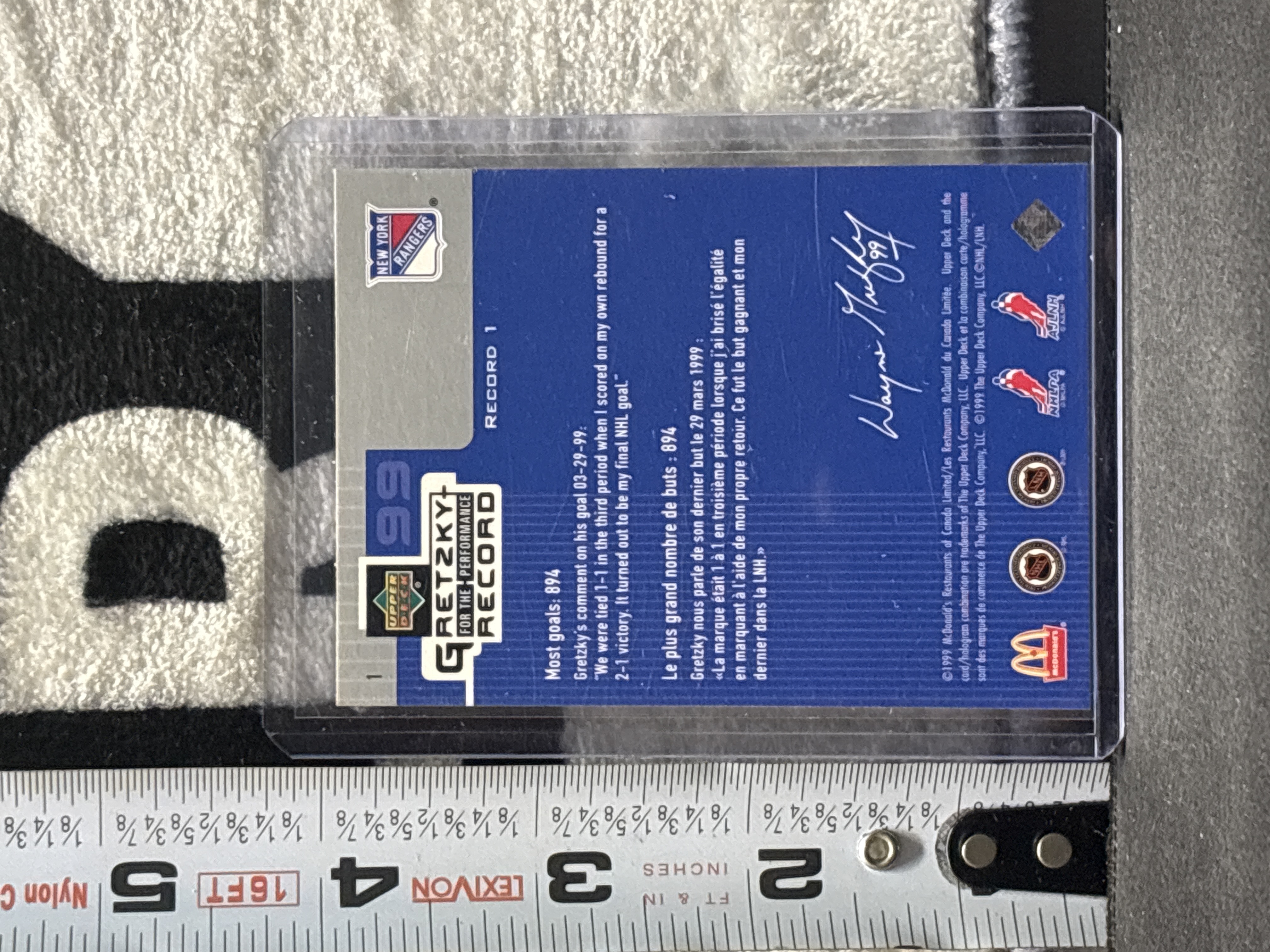 LOT 2026-917 — Carte de hockey de collection Upper Deck « Gretzky for the Performance Record… — photo 2